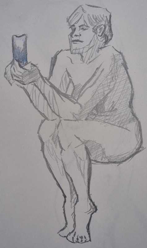 Woman, 7 of 8, seated, pencil