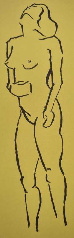 Woman, 3 of 11, ink/coloured paper, standing, 3 minutes