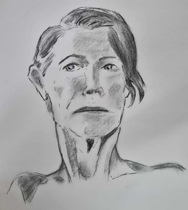 Woman, 1 of 2, charcoal