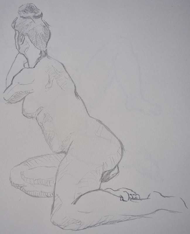 Woman, 6 of 7, sitting, pencil