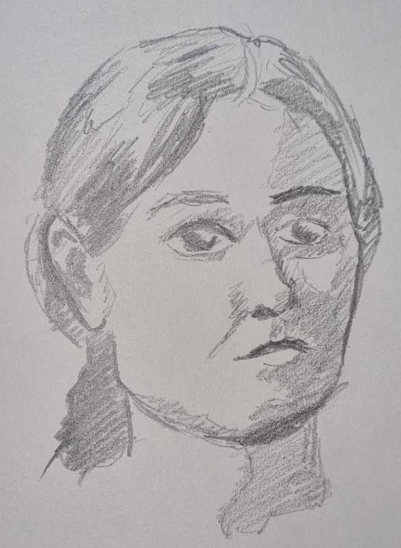Woman, 7 of 7, portrait, pencil