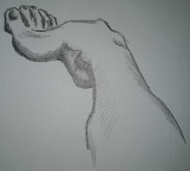 Woman, 5 of 5, foot, pencil