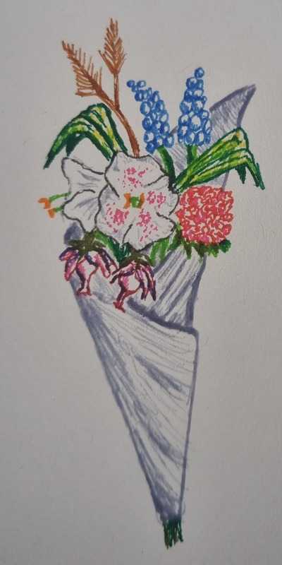 Flowers, ink