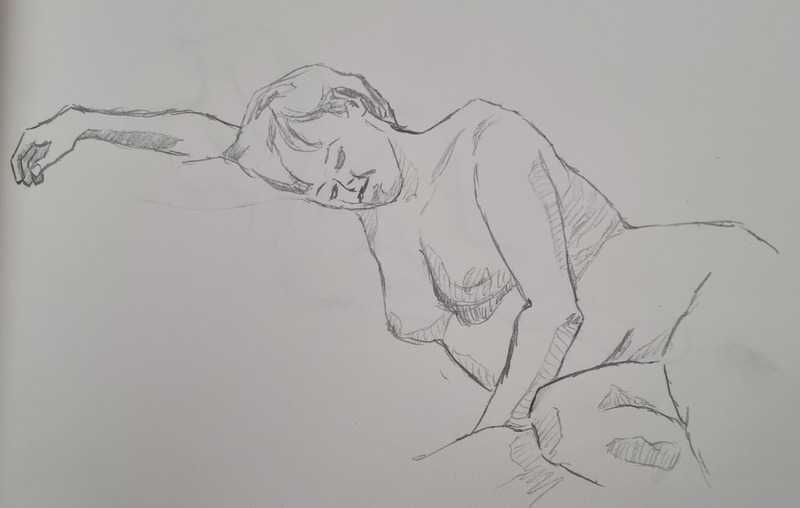 Woman, 7 of 7, lying, pencil