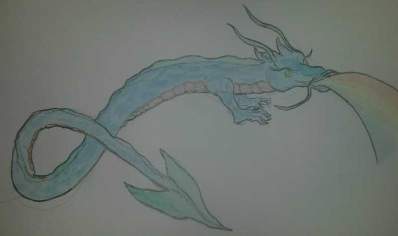 Dragon breathing rainbow