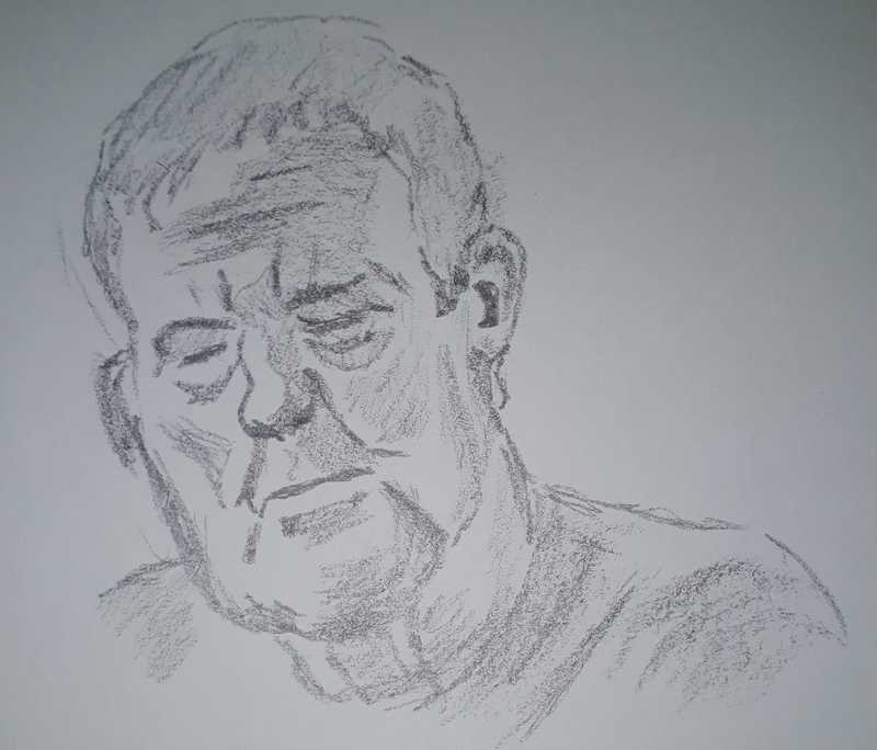 Man, 2 of 4, portrait, pencil