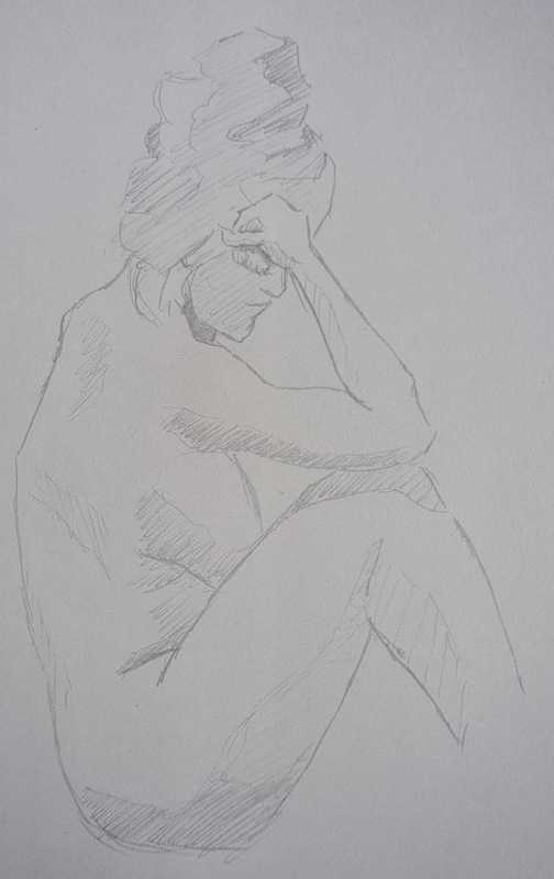 Woman, 9 of 9, seated, pencil