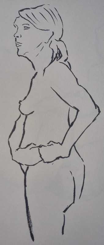 Woman, 4 of 4, standing, ink