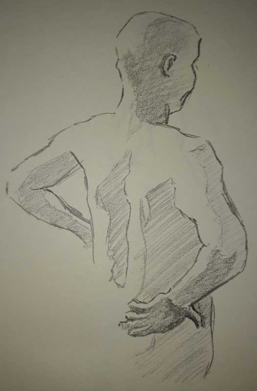Woman, 5 of 5, torso (rear), pencil