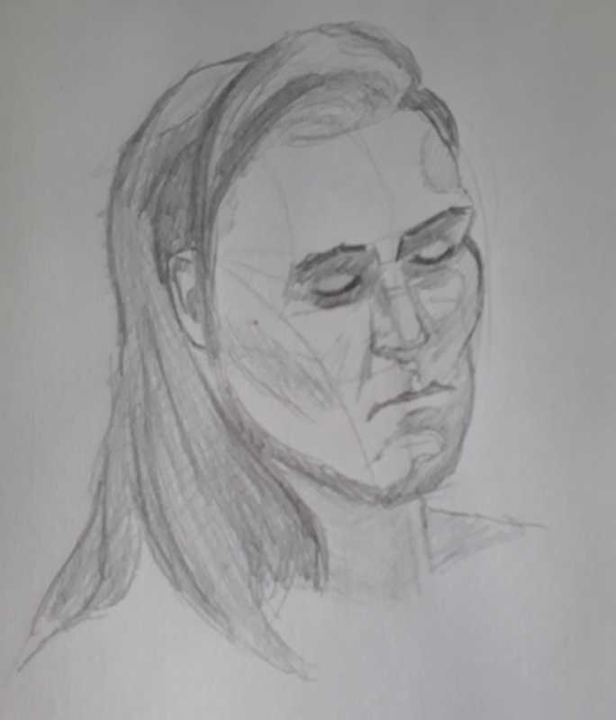 Woman, 4 of 5, portrait, pencil