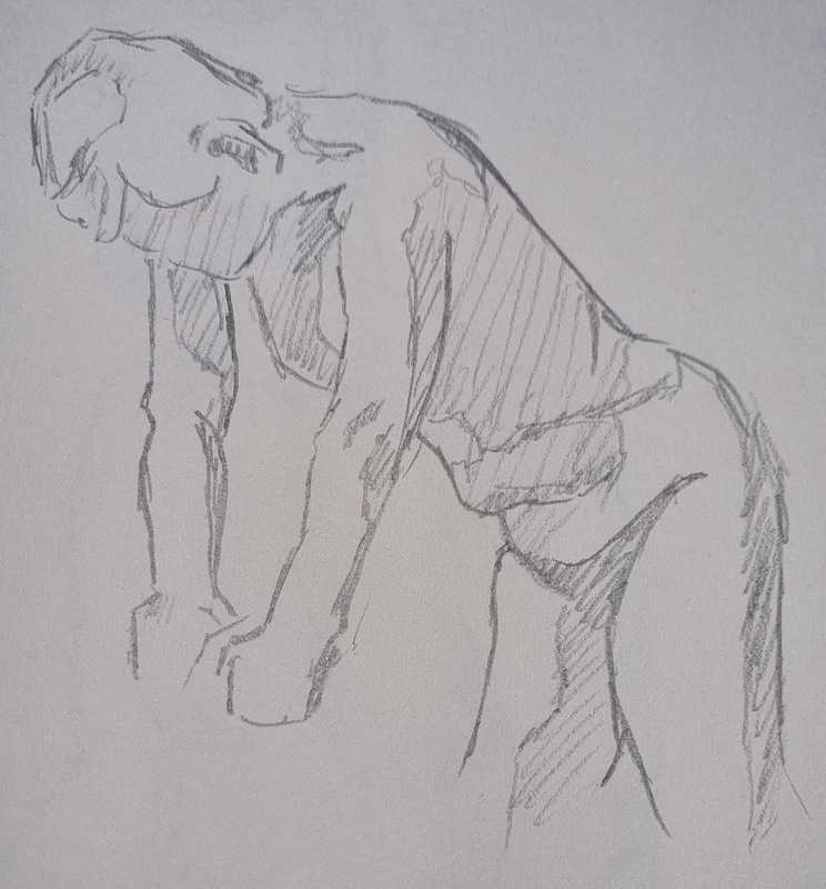 Man, 6 of 8, standing, pencil
