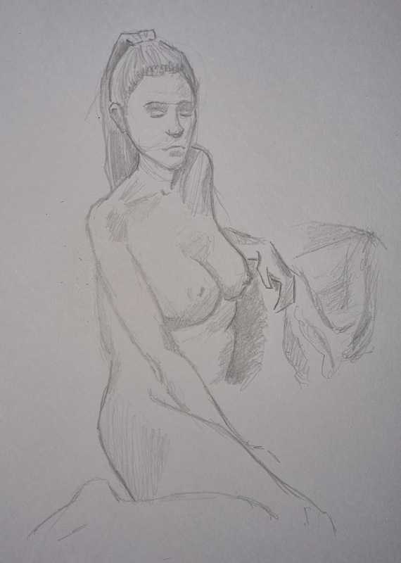 Woman, 8 of 8, seated, pencil