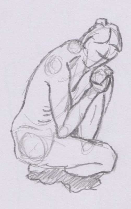 Woman, crouched