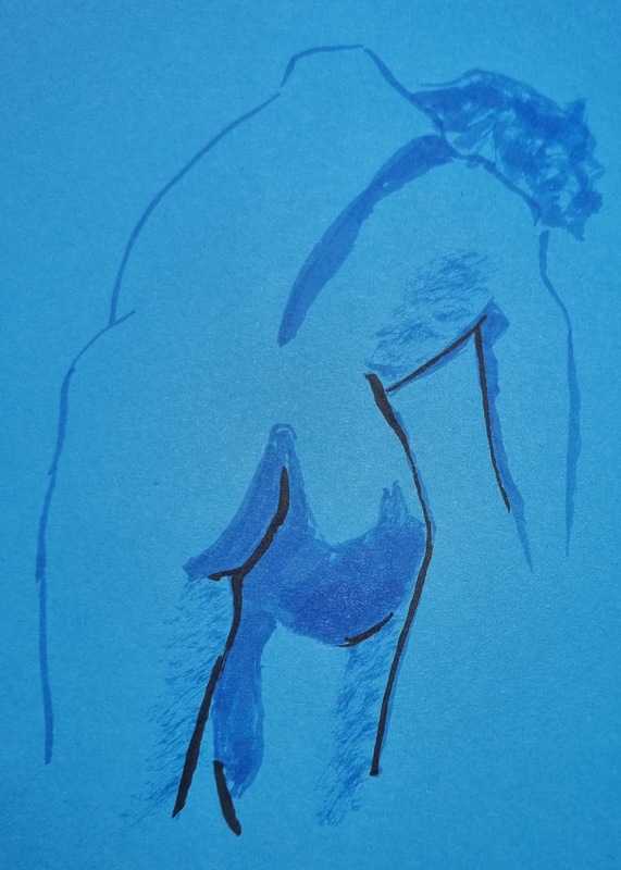 Woman, 7 of 11, ink/coloured paper, standing, 5 minutes