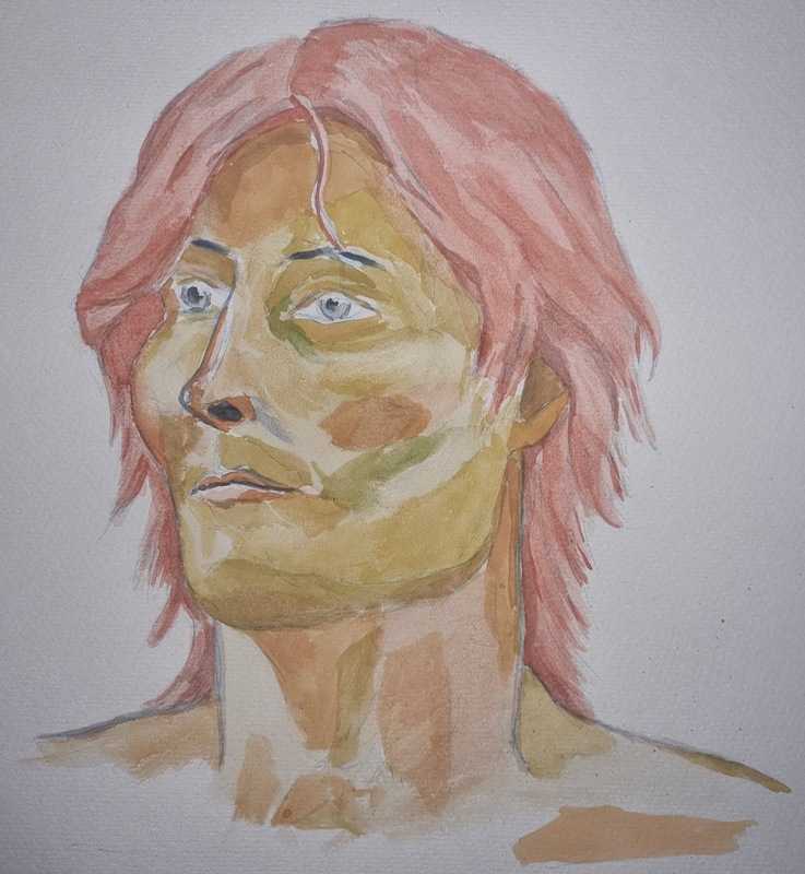 Woman, portrait, watercolour