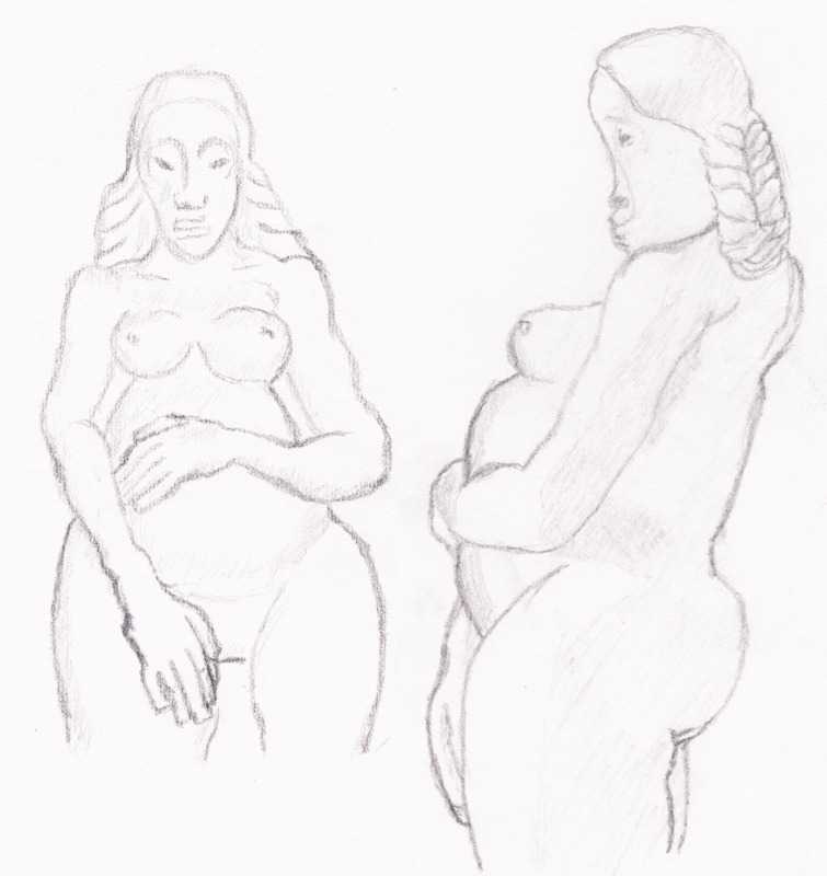 Statue, two views