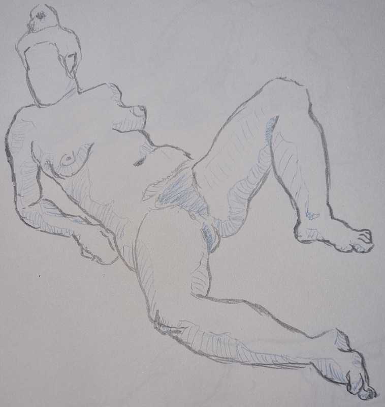 Woman, 7 of 7, reclined, pencil