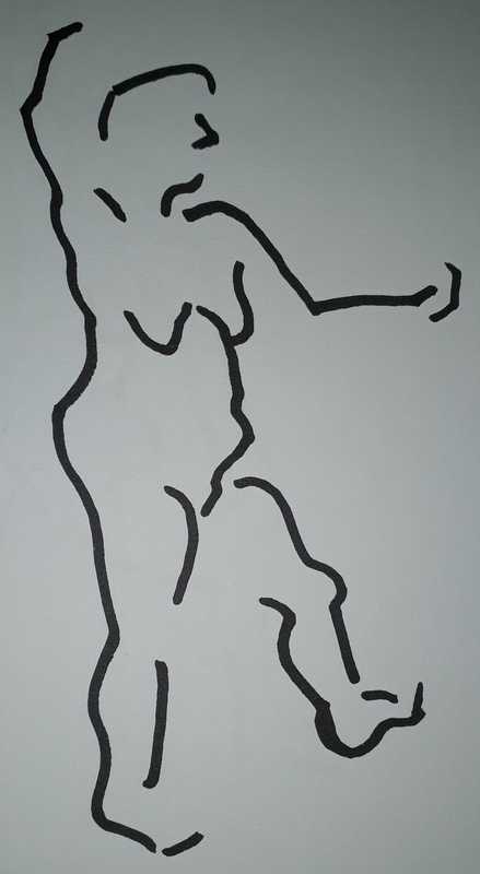 Woman, 1 of 5, marker pens, 1 minute