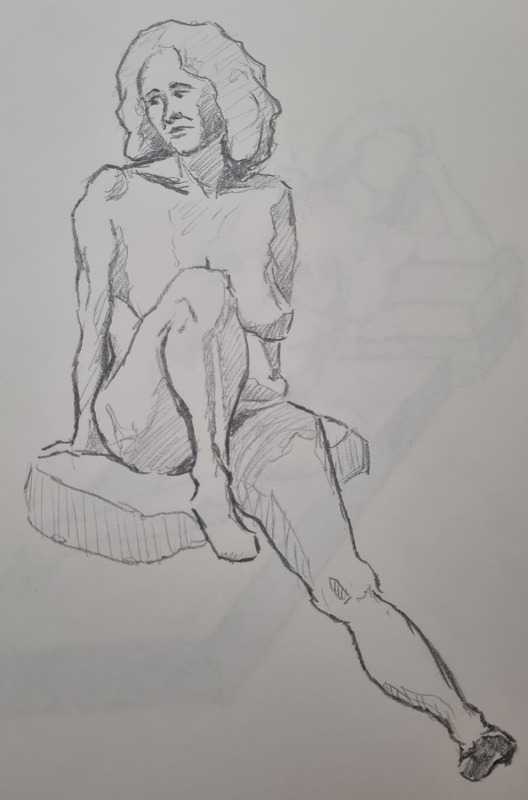 Woman, 6 of 6, seated, pencil