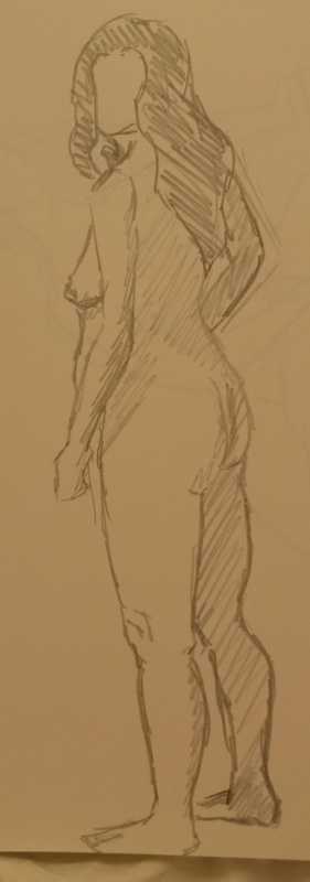 Woman, pencil, 2 of 5, standing