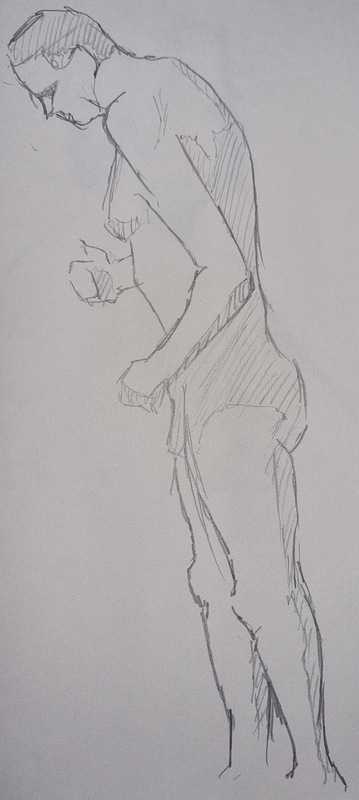 Man, 3 of 8, standing, pencil