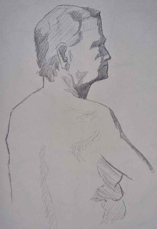 Man, 4 of 8, standing, pencil