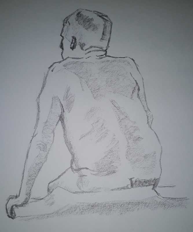 Man, 3 of 4, seated (rear), pencil