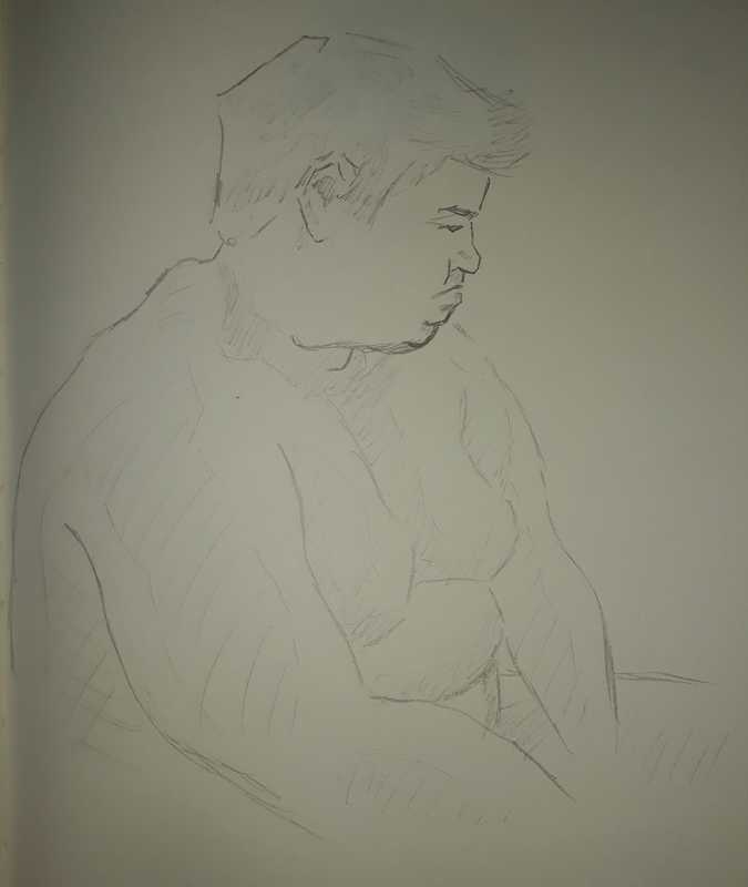 Woman, 9 of 9, seated (side), pencil