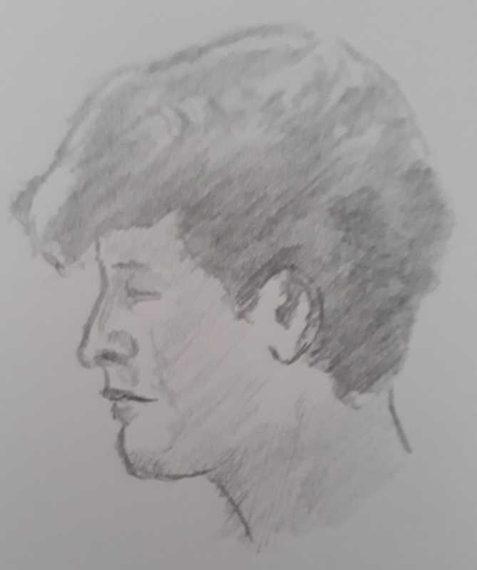 Woman, 1 of 4, portait (profile), pencil