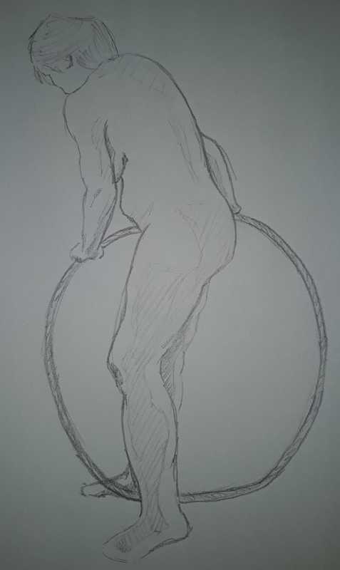 Woman, 1 of 2, profile, pencil