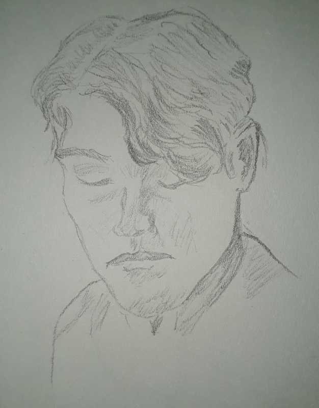 Woman, 4 of 6, portrait, pencil