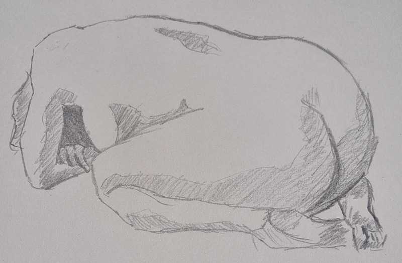 Woman, 6 of 6, kneeling, pencil
