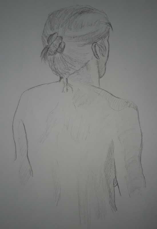 Woman, 2 of 5, bust (rear), pencil