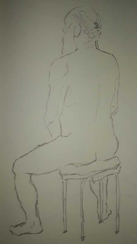 Man, 2 of 7, seated, pencil