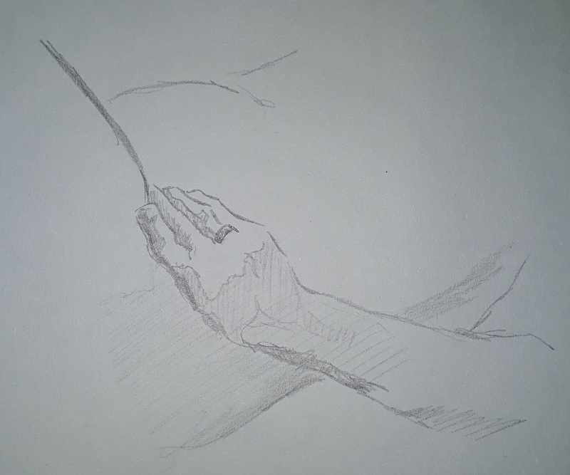 Woman, 5 of 7, hand, pencil