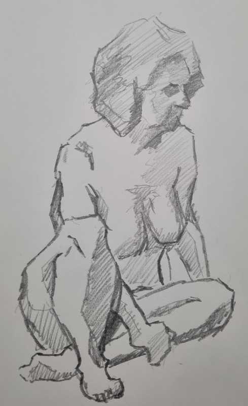 Woman, 5 of 6, seated, pencil