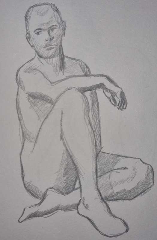 Man, 8 of 8, seated, pencil