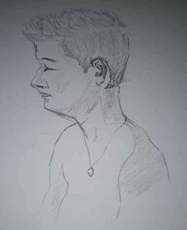 Woman, 2 of 7, portait, pencil