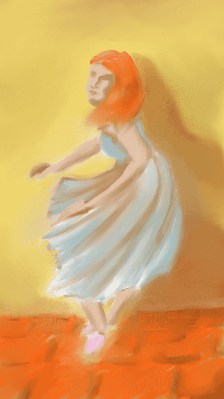 Woman in dress, digital