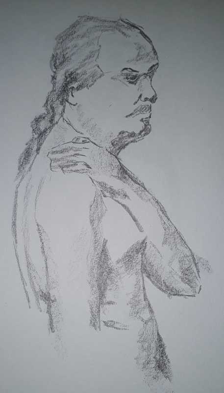 Man, 5 of 7, torso (side), pencil