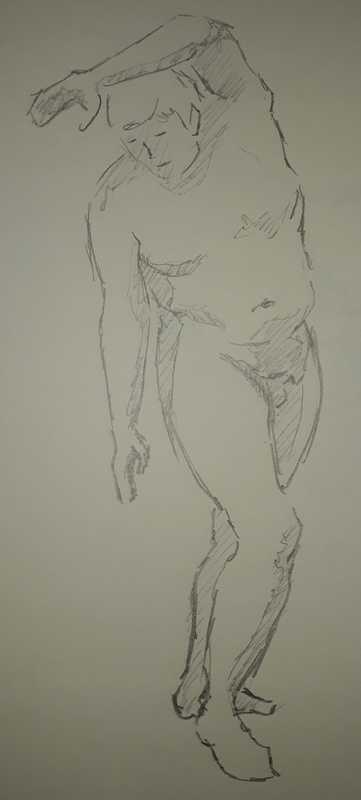 Man, 1 of 4, standing, pencil