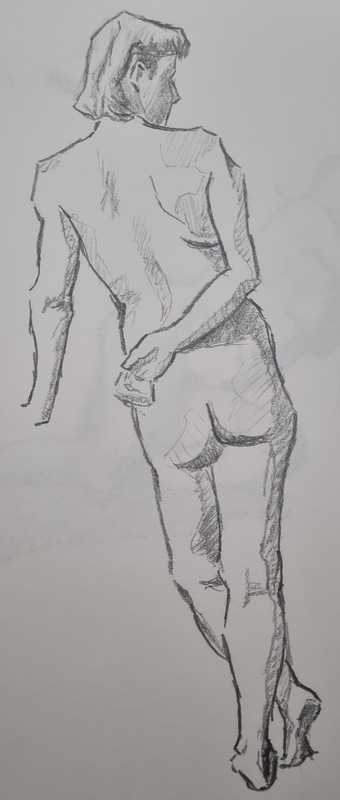 Woman, 7 of 7, standing, pencil