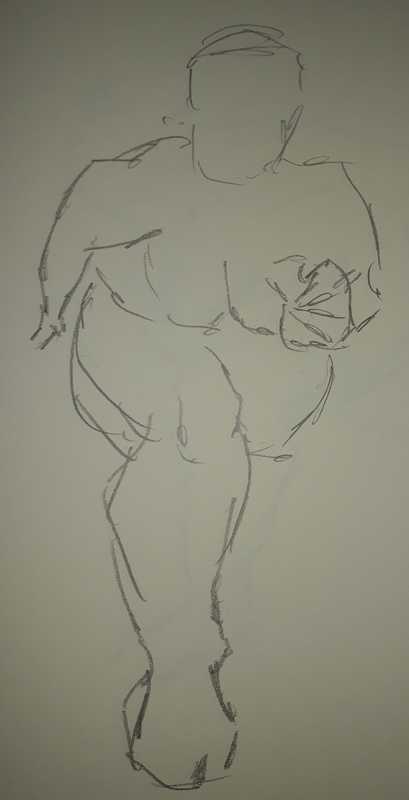 Woman, 3 of 9, standing (1 min), pencil