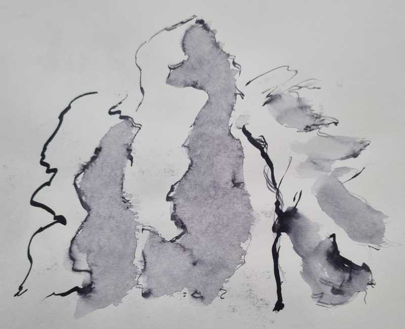 Tree study, ink