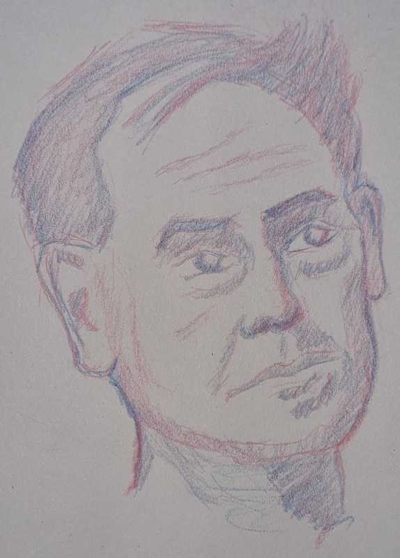 Man, 8 of 8, portrait, coloured pencil