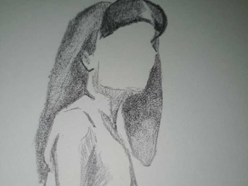 Woman, 3 of 3, seated (torso), pencil