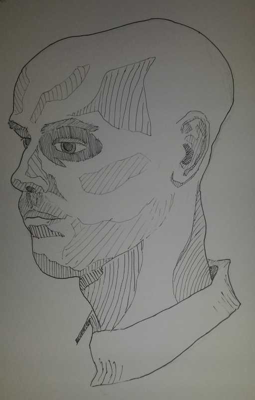 Portait, male, 3 of 3, ink