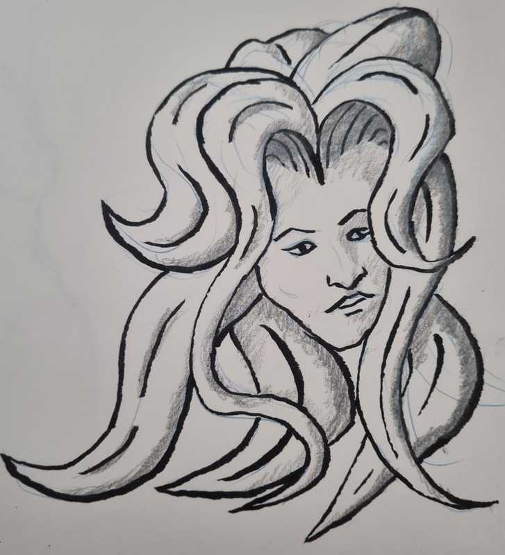 Doodle, pencil and ink