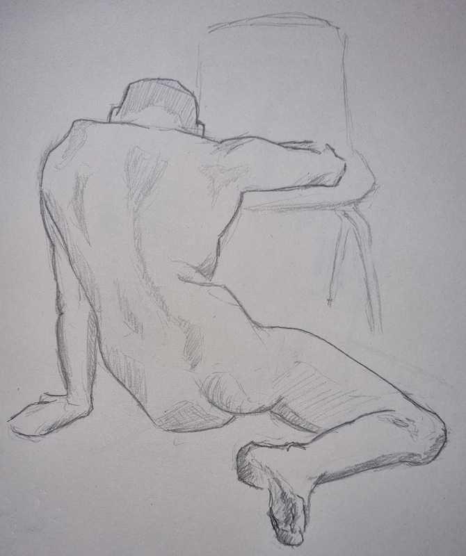 Man, 5 of 6, seated, pencil