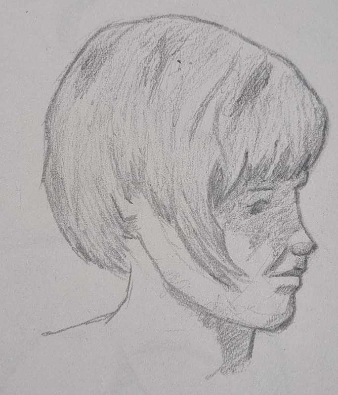 Woman, 8 of 10, portrait, pencil